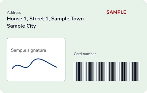 Back of a sample ID card